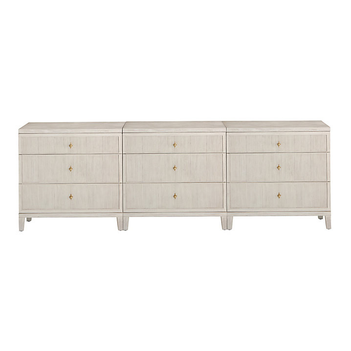 Amelia Console with Fluted Fronts & Adjustable Shelves in Washed Alabaster | Ballard Designs, Inc.