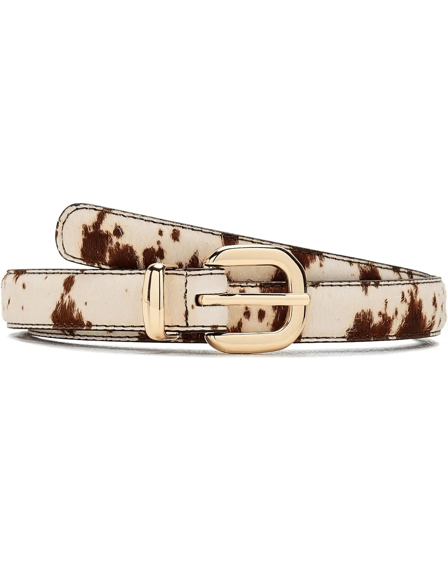 Silvia Skinny Round Buckle Belt: Cow | Zappos