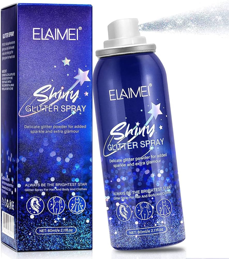 Body Glitter, Glitter Spray, Glitter Hairspray, Glitter Spray for Skin, Hair and Body, Quick Dry,... | Amazon (US)