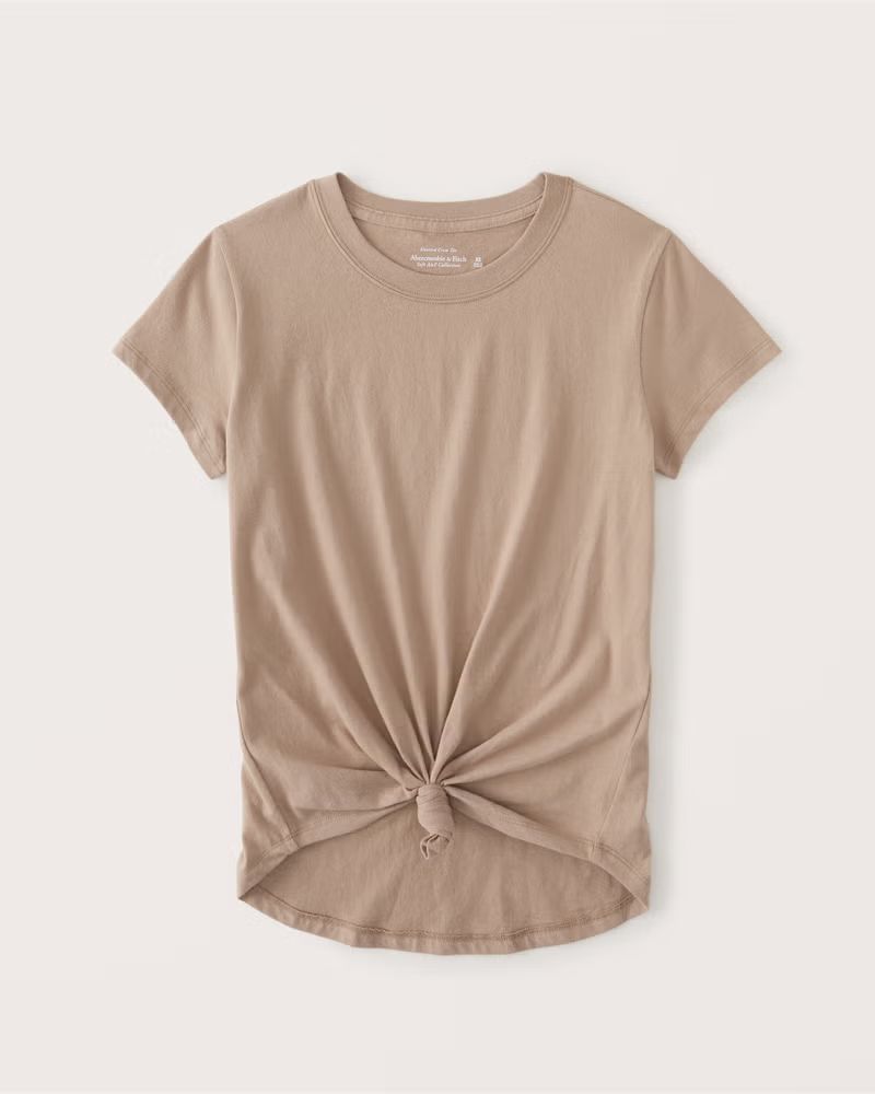 Women's Knotted Crew Tee | Women's | Abercrombie.com | Abercrombie & Fitch (US)
