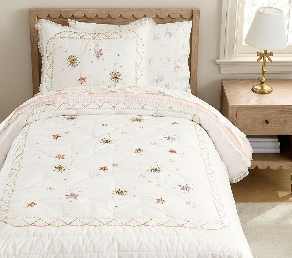 Tutu du Monde Sequin Stars Quilt & Shams | Pottery Barn Kids