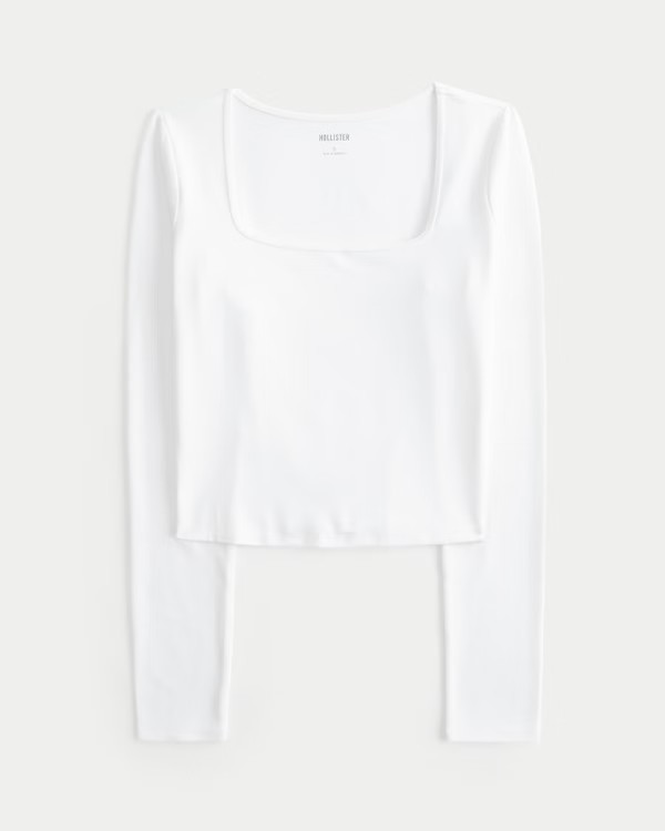 Women's Soft Stretch Seamless Fabric Square-Neck Top | Women's Tops | HollisterCo.com | Hollister (US)