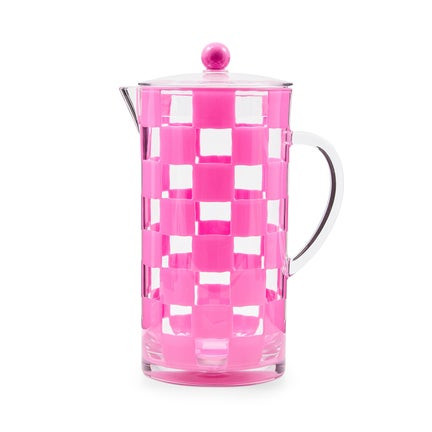 White Check Acrylic Pitcher | MacKenzie-Childs