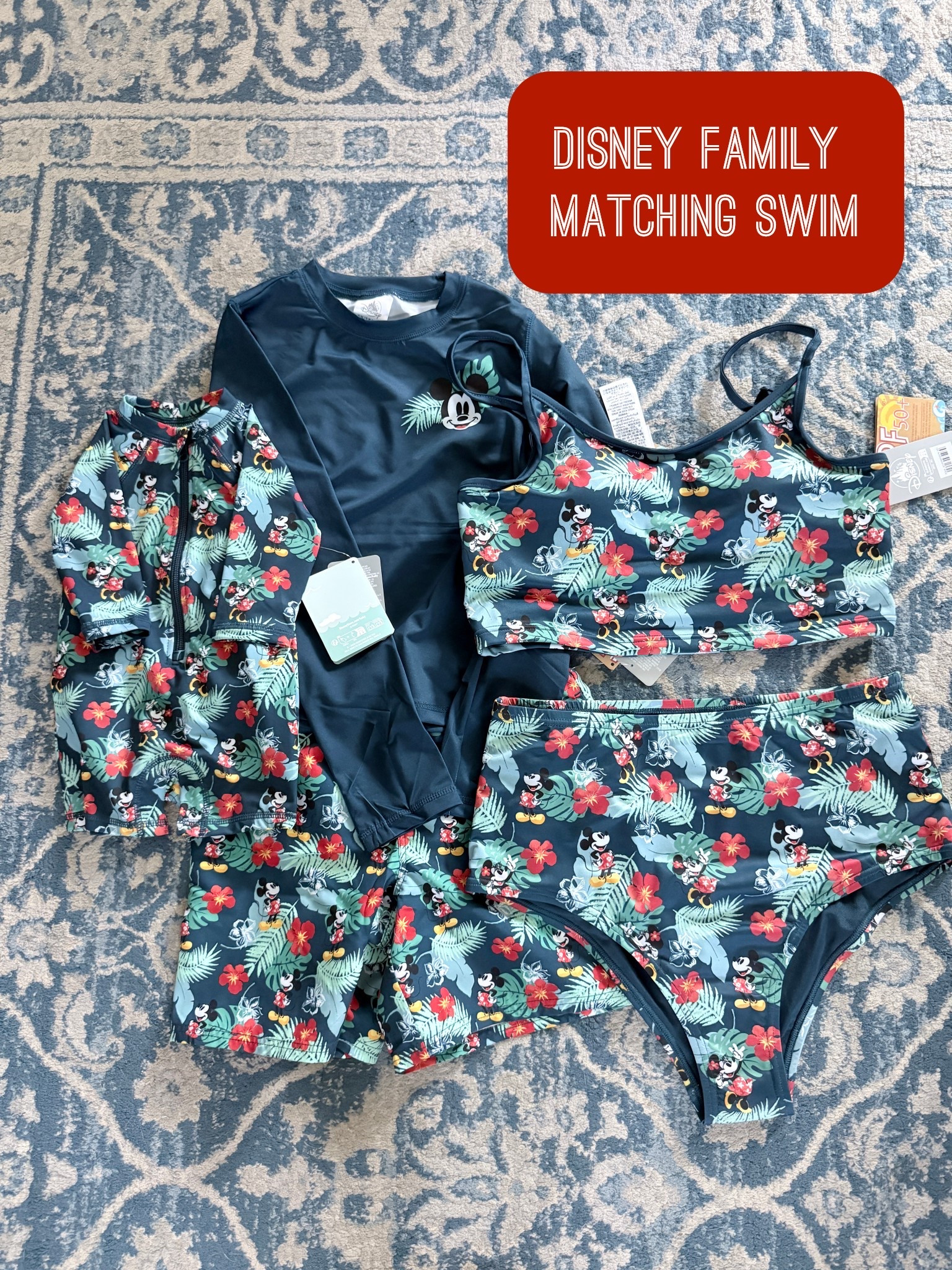 New release from Disney for summer swim! Match with the whole family baby through adult. Boy matches!! Such a win! Fit true to size for me, kids seem to run a little big 

#LTKmomlife #LTKKids #LTKBaby