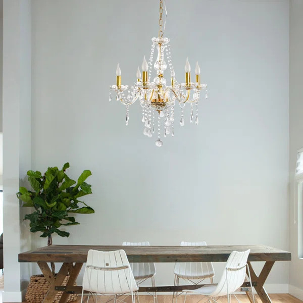 Ayushmaan 6 - Light Dimmable Crystal Empire Chandelier | Wayfair Professional