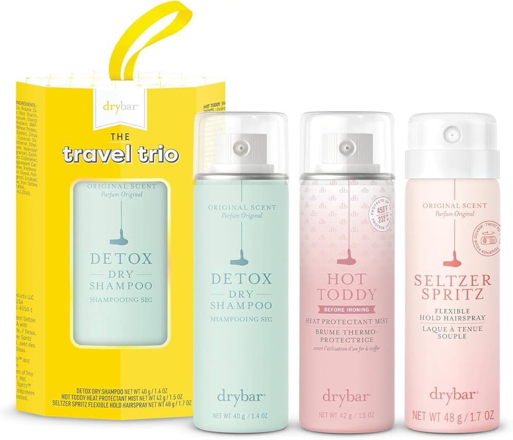 Drybar Travel Trio Kit | Protect, Refresh, and Hold Hot Toddy Heat Protectant, Detox Dry Shampoo,... | Amazon (US)