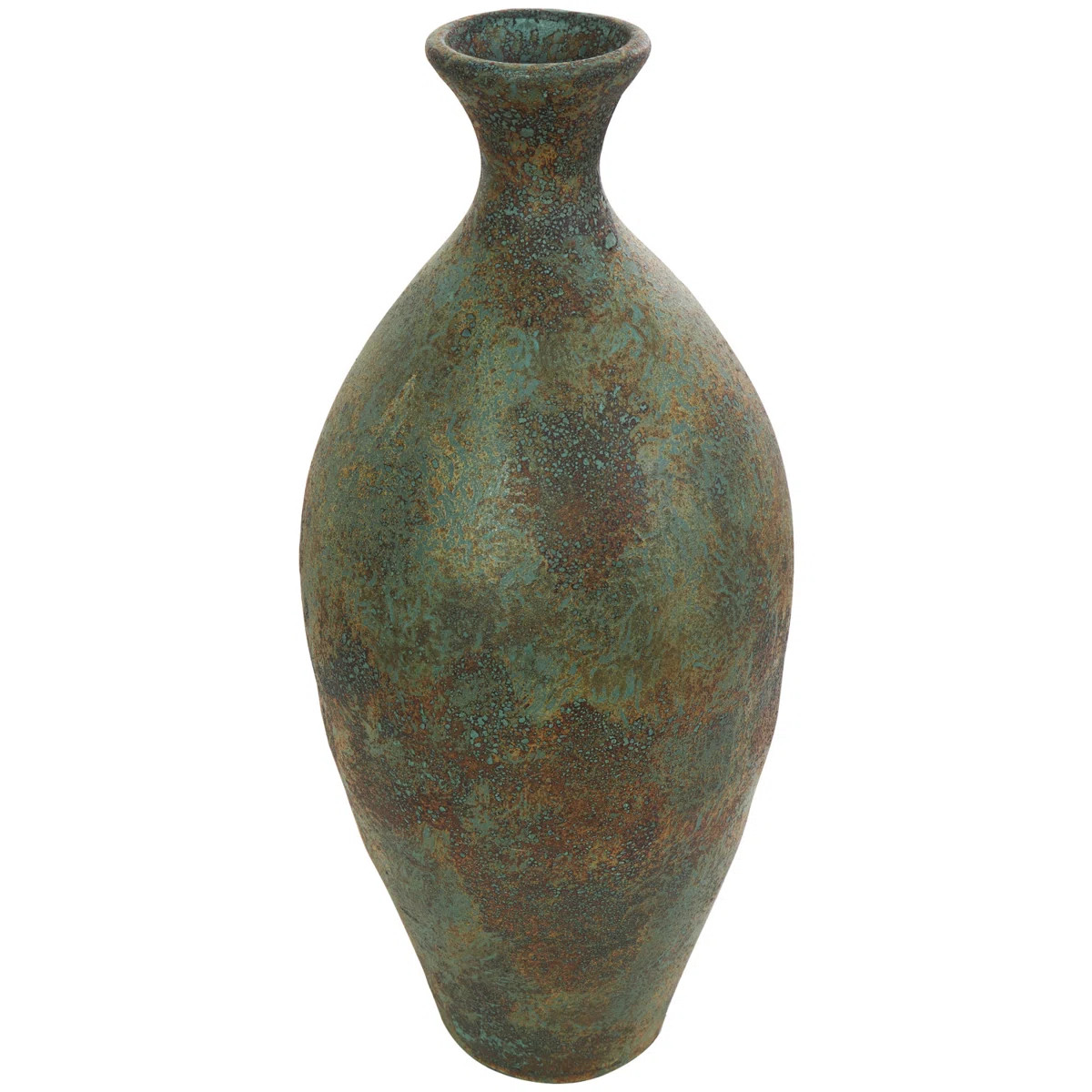 Sarahanne Ceramic Tall Distressed Antique Style Decorative Green Vase | Wayfair North America