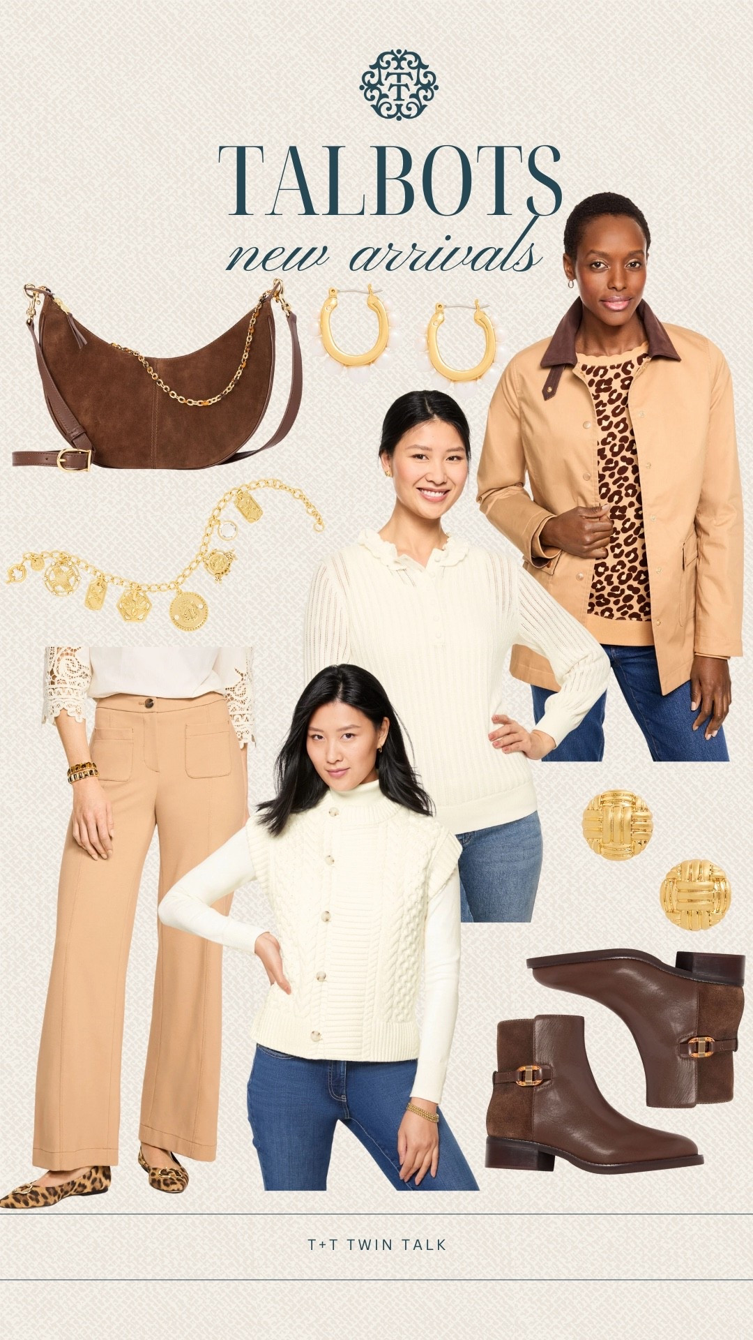 Talbots new arrivals! Are you ready for a wardrobe refresh this upcoming season? We are loving these new arrivals from Talbots like the brown suede bag, barn jacket, and gold jewelry! 

#LTKItBag #LTKShoeCrush #LTKSeasonal