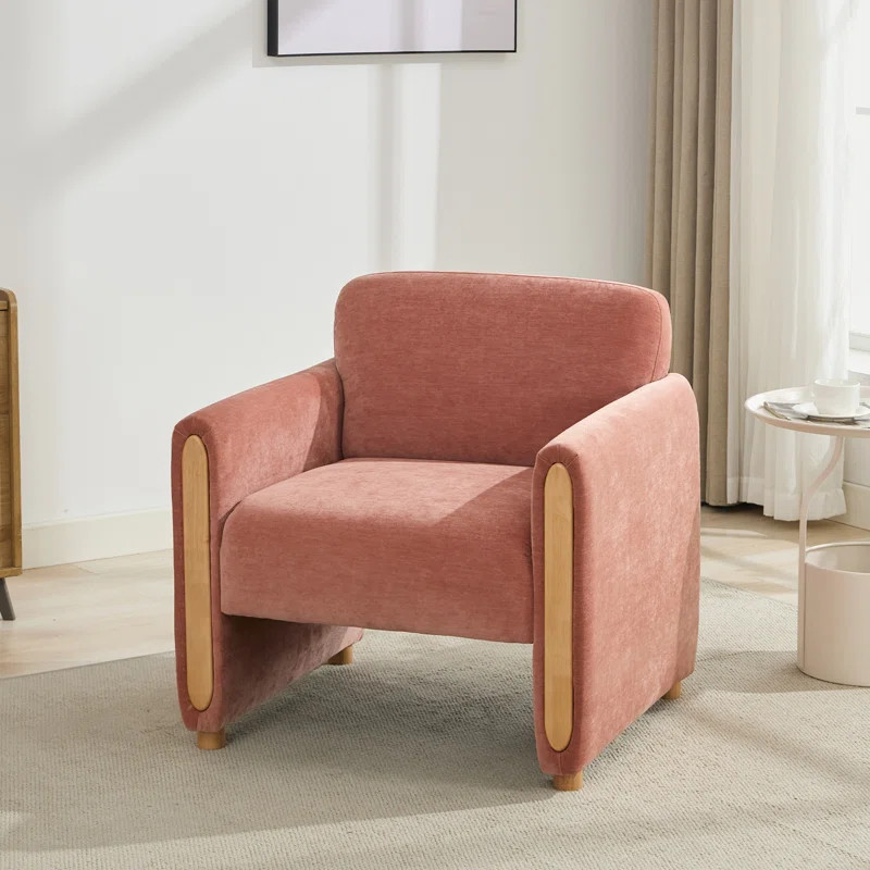 This upholstered accent armchair cleverly blends medieval style with modern design and is adorned... | Wayfair North America