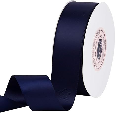 VATIN 1-1/2" Wide Double Faced Polyester Satin Ribbon - 50 Yard (Navy Blue), Perfect for Wedding,... | Amazon (US)