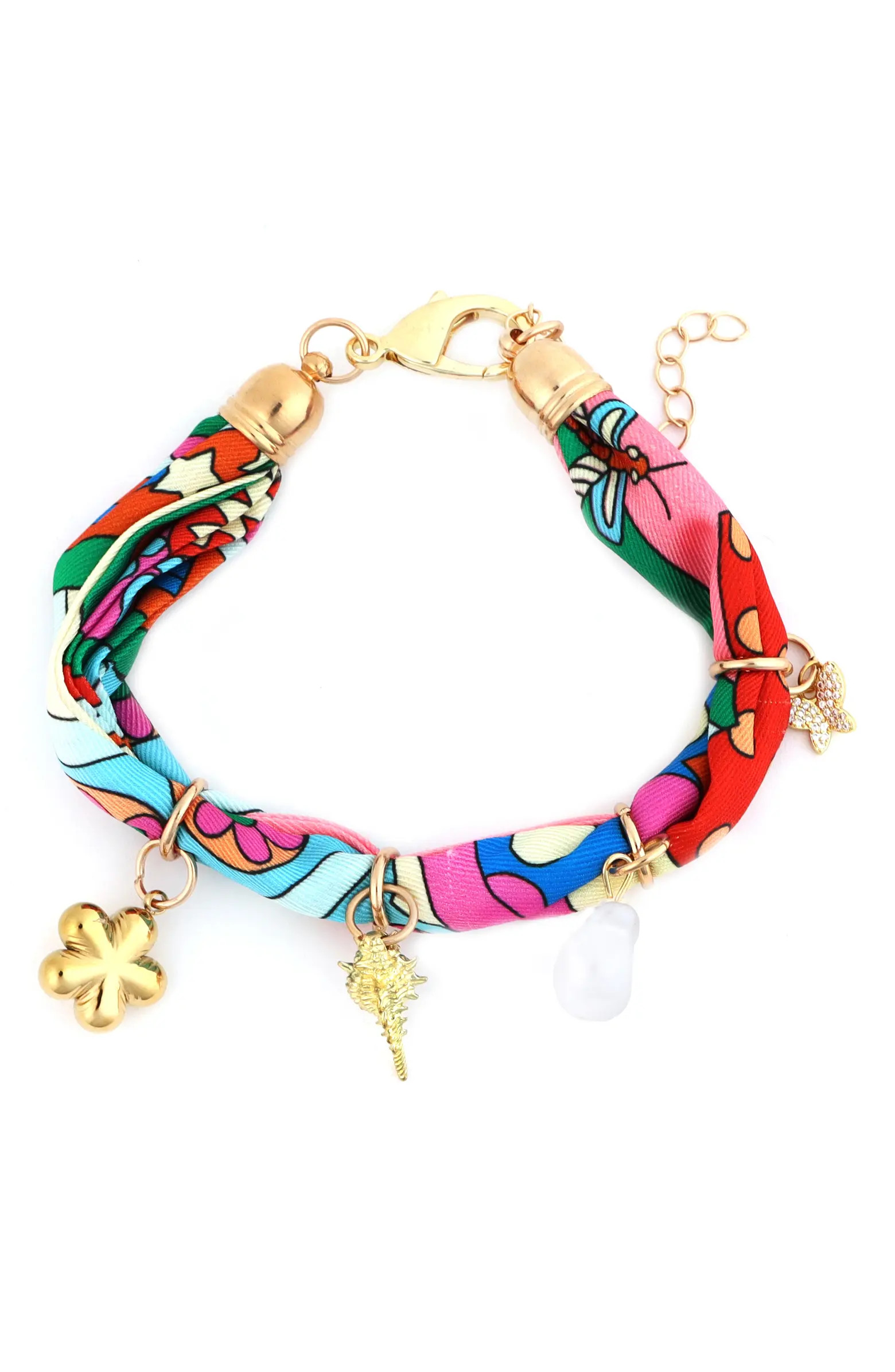 Print Fabric Charm Bracelet | Nordstrom
