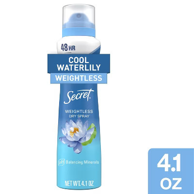 Secret Dry Spray Antiperspirant & Deodorant - Waterlily and Argan Oil - 4.1oz | Target
