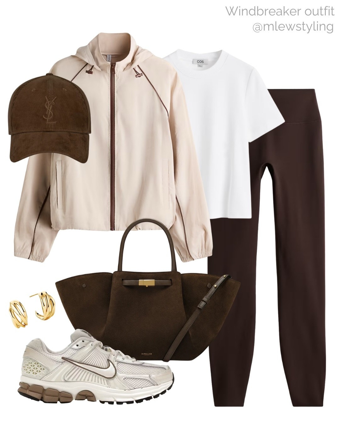 Spring outfit for the weekend with a windbreaker jacket 🤎

Tags: errands outfit, H&M track jacket, brown leggings, DeMellier tote bag, Nike sneakers, COS white T-shirt, ysl baseball cap, neutral aesthetic, spring trends 

#LTKootd #LTKgrwm #LTKActive