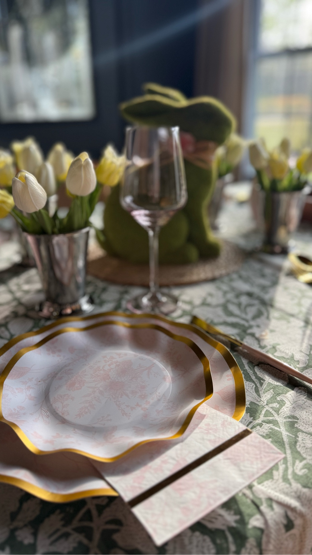 Easter table setting
Pink floral toile disposable plates
Pink table setting 
Spring entertaining 
Hosting tips 
Spring Table decor 
Pink Crystal wine glasses 

#LTKHome #LTKSeasonal