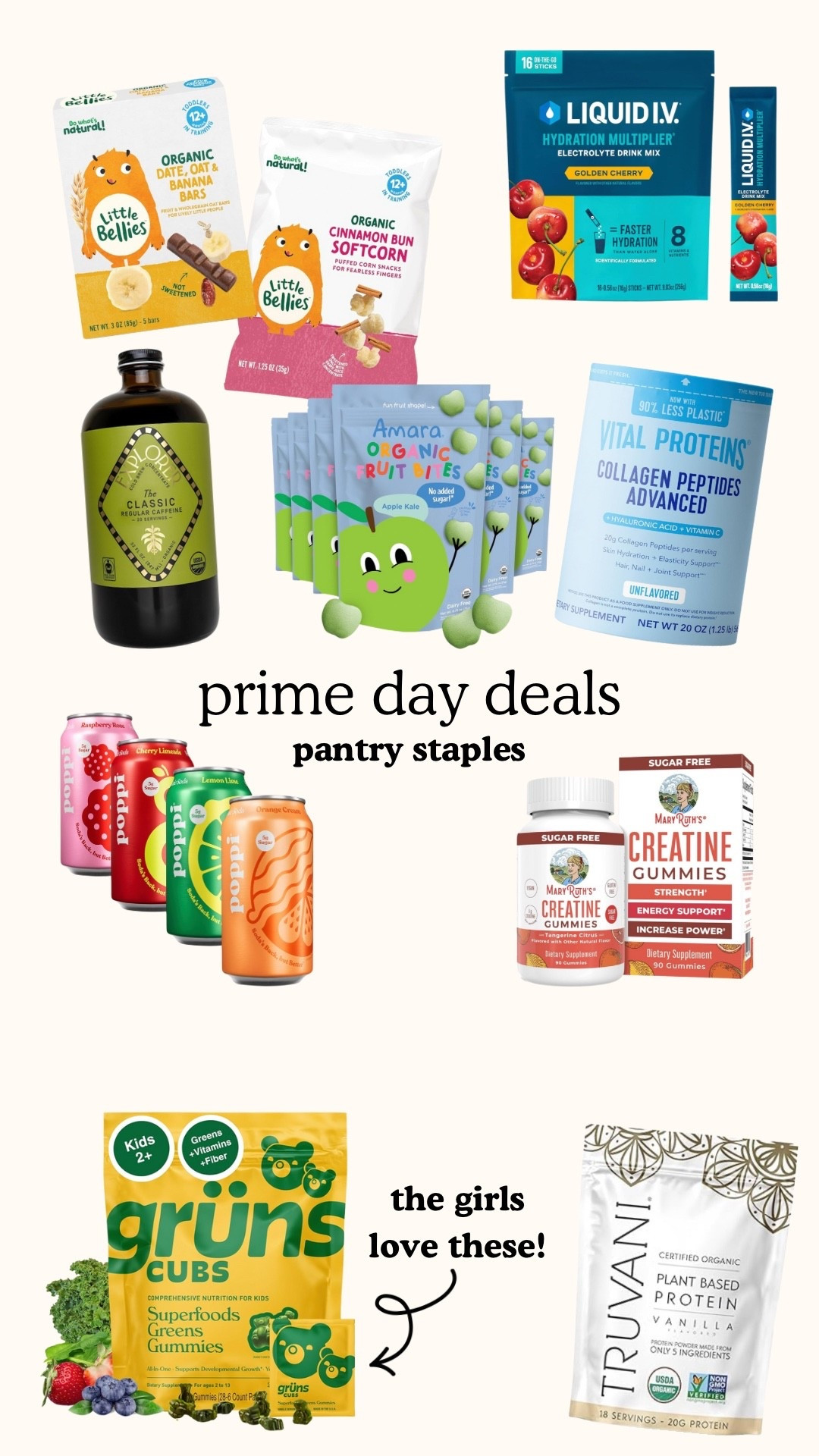 Prime day deals on everyday things that can be found in our pantry. The best cold brew, Poppi, vitamins, and supplements plus little snacks for the baby! 