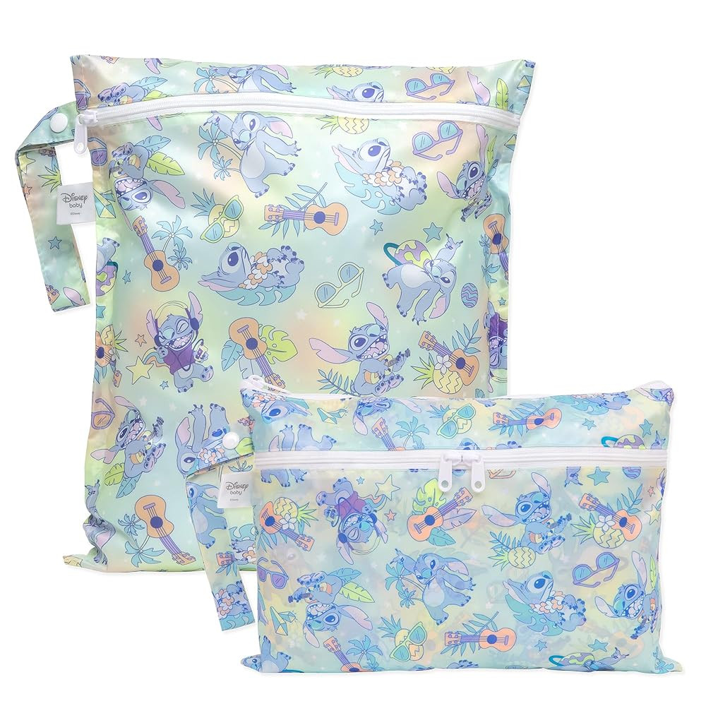 Bumkins Disney Stitch Waterproof Wet Bag and Wet Dry Clutch Bags for Baby, Travel, Swim Suit, Clo... | Amazon (US)