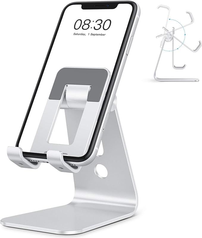 OMOTON C3 Cell Phone Stand for Desk, Larger and Exceptionally Stable, Adjustable Phone Cradle Hol... | Amazon (US)