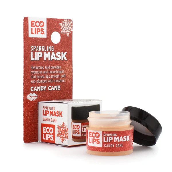 Sparkling Holiday Vanilla Mint Candy Cane Lip Mask 0.25 oz. | Eco Lips