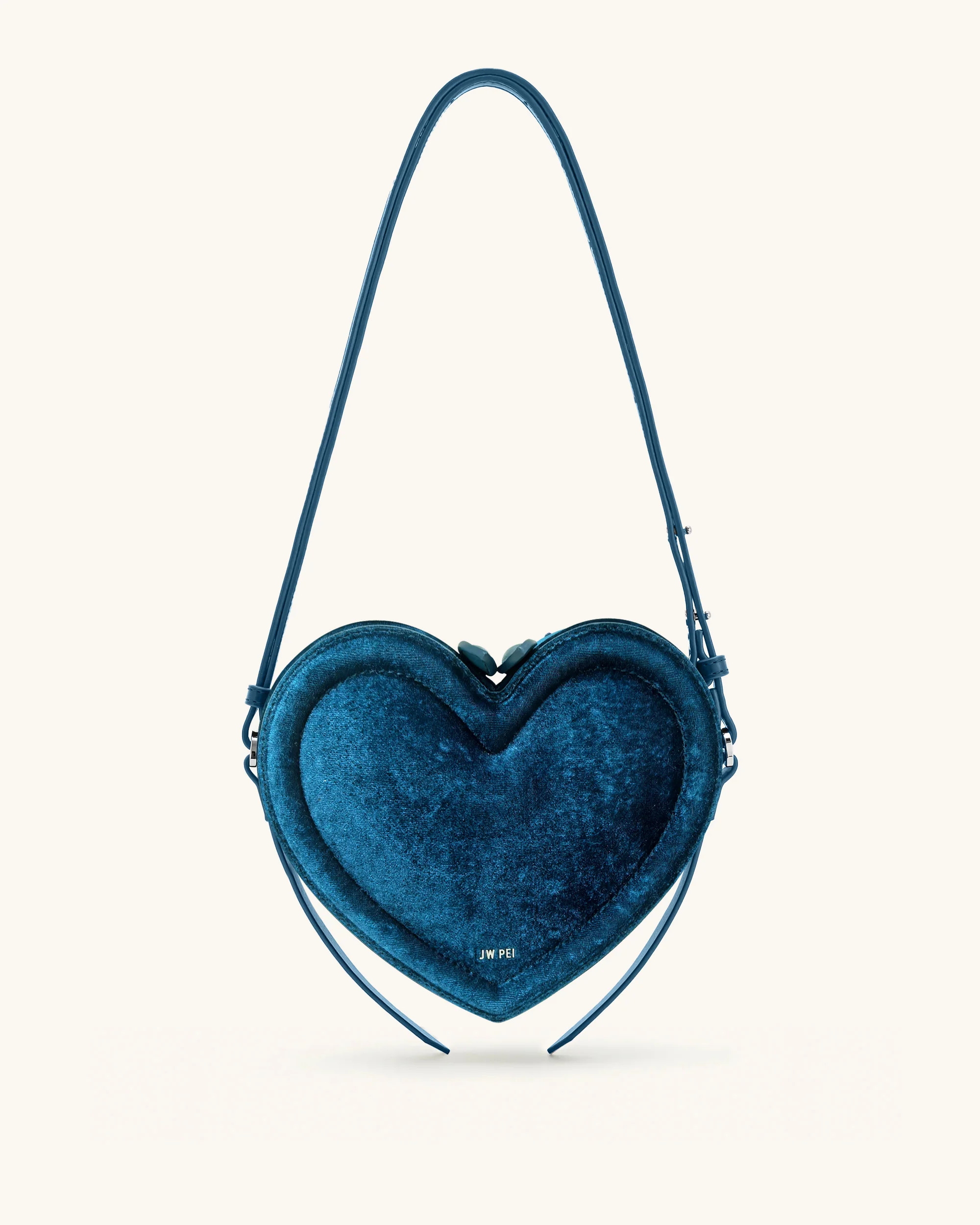 Arlene Velvet Heart Shaped Bag - Blue | JW PEI US