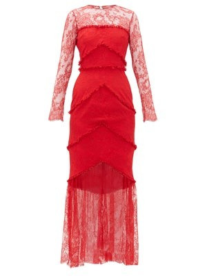 Lace-panel sheer hem gown | Emilio De La Morena | MATCHESFASHION | Matches (US)