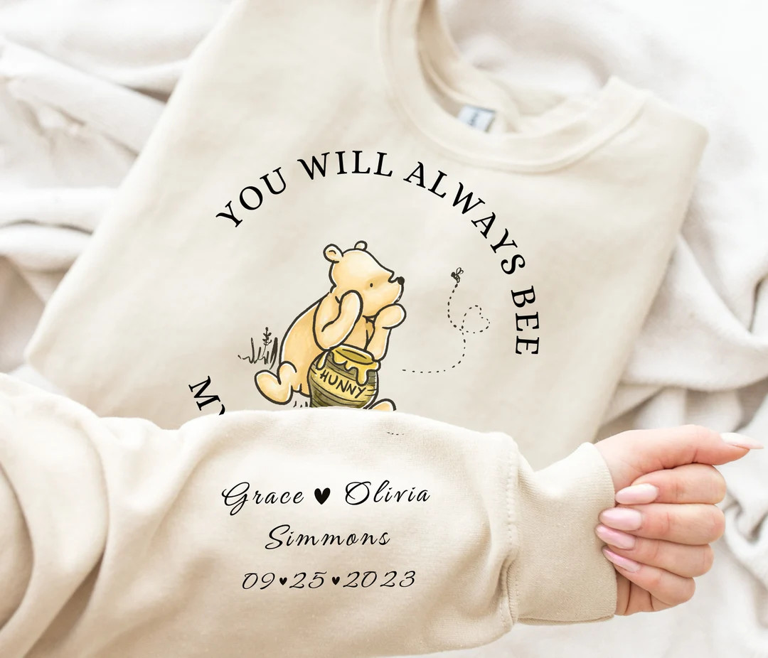 Custom Baby Loss Sweatshirt Winnie Pooh Mom Sweatshirt Miscarriage Baby Name Sweatshirt Infertili... | Etsy (US)