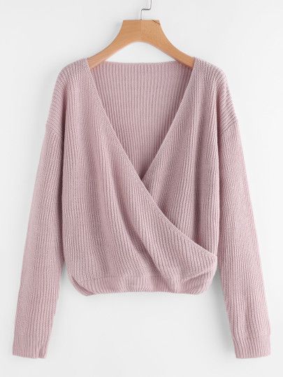 SHEIN Surplice Front Sweater | SHEIN