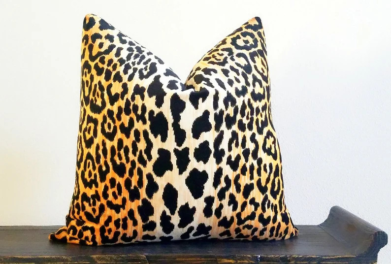 Leopard Cheetah Velvet Pillow Cover Serengeti Camel Pillow - Etsy | Etsy (US)