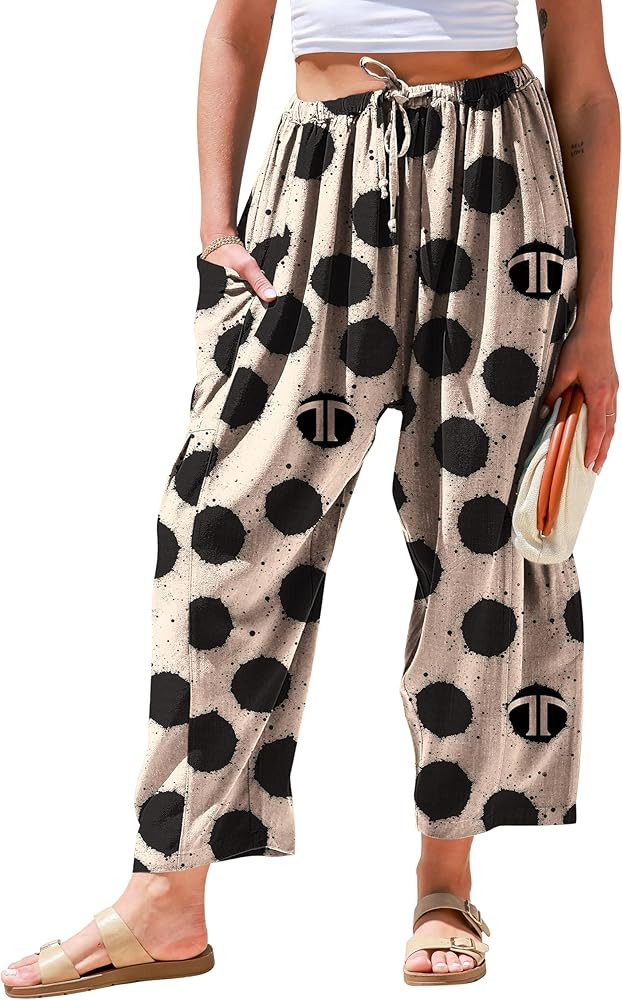 TARSE Womens Linen Wide Leg Pants Casual Loose Drawstring Summer 2026 Beach Travel Vacation Palaz... | Amazon (US)
