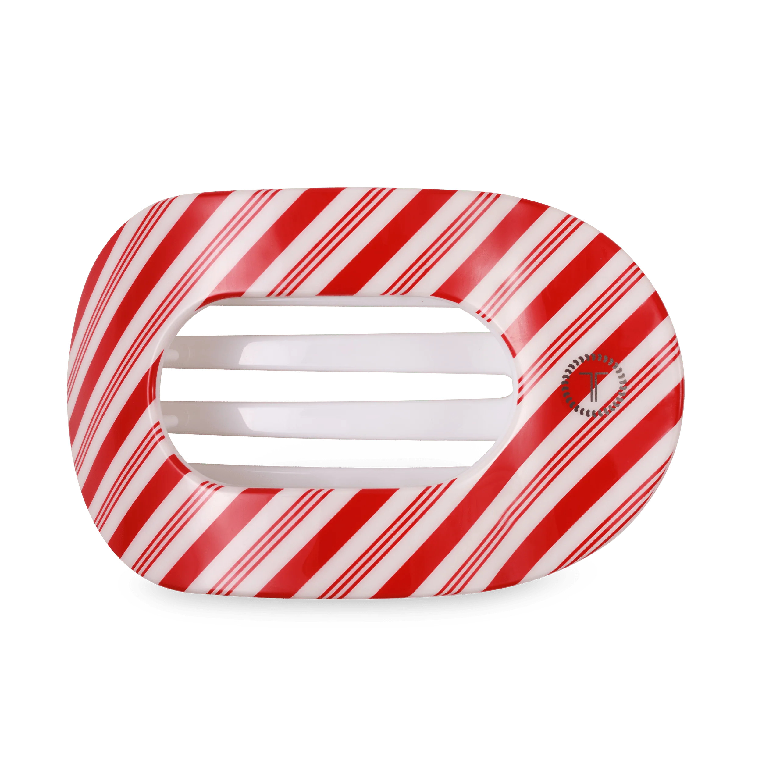 Candy Cane Crush Large Flat Round Hair Clip | TELETIES