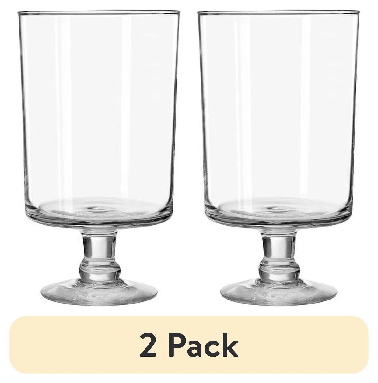 (2 pack) Libbey 11 Inch Clear Glass Classic Harbor Pillar Candle Holder | Walmart (US)