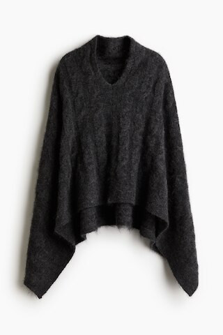 H & M - Cape aus Mohairmix mit Zopfmuster - Grau - Damen | H&M (DE, AT, CH, NL, FI)