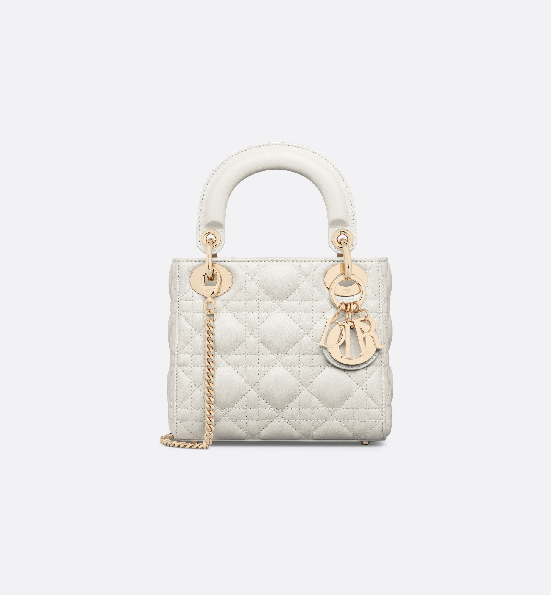 Mini Lady Dior Bag Latte Cannage Lambskin | DIOR | Christian Dior Parfums UK