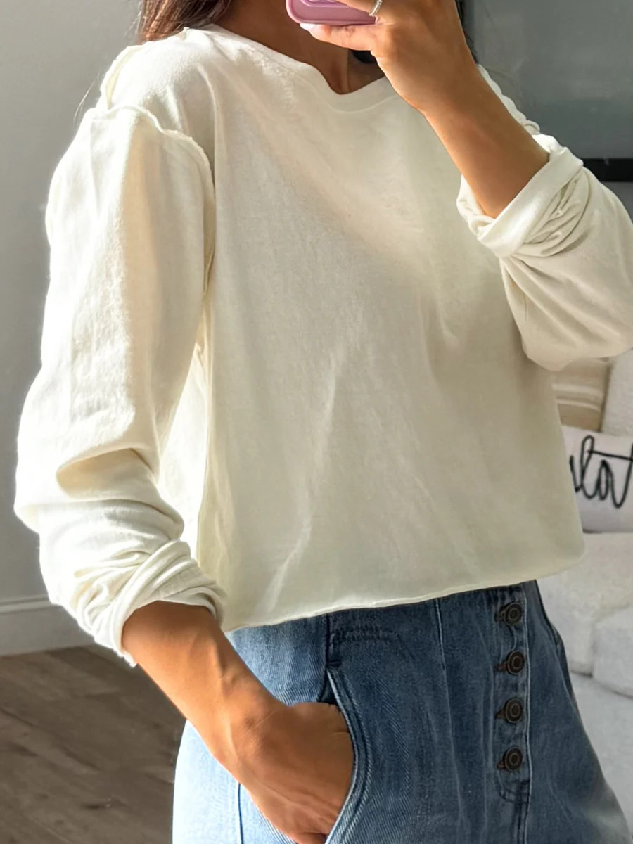 Bailey Cotton Long Sleeve | Cream | Talulah