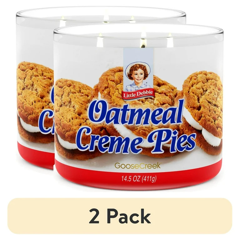 (2 pack) Goose Creek 3-Wick Little Debbie Oatmeal Cream Pies Scented Jar Candle, 14.5oz. | Walmart (US)