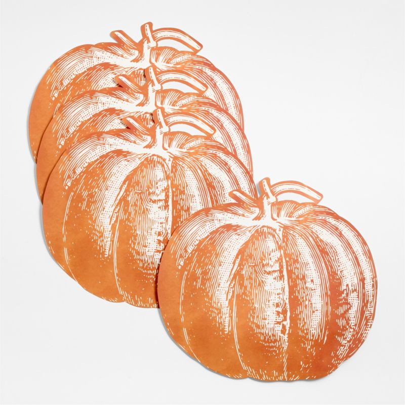 Paper Pumpkin Placemats, Set of 12 | Crate & Barrel | Crate & Barrel