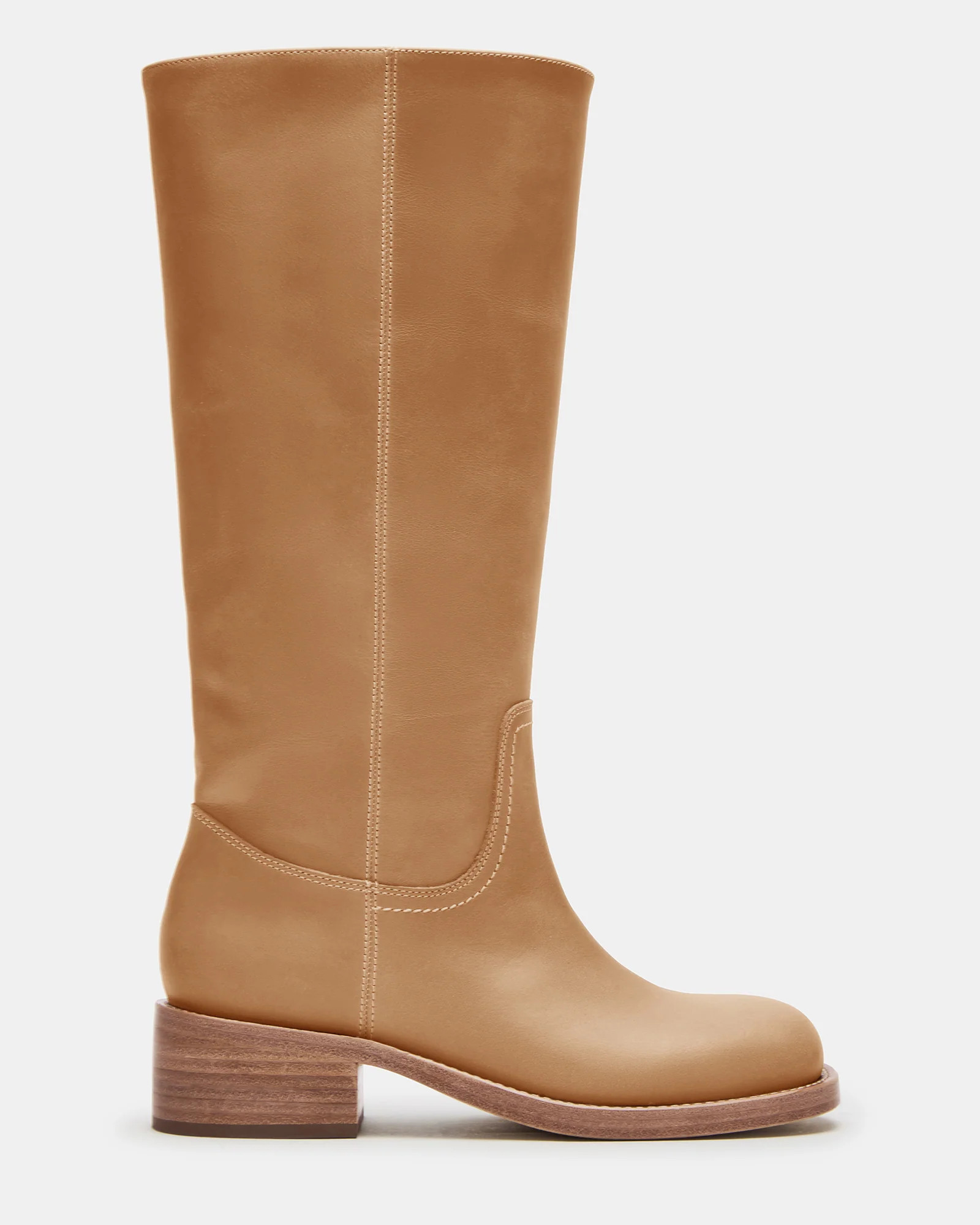 RIGGS Banana Leather Wide Calf Square-Toe Women's Boot | Steve Madden (US)