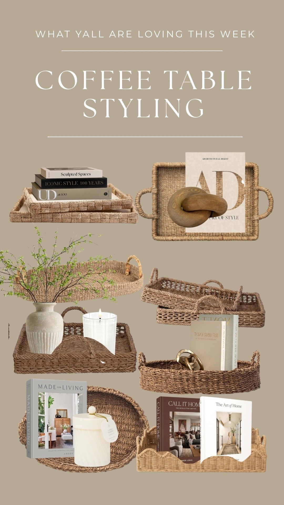 If I’ve said it once I’ll say it again, the only way to transition in between seasons and just stop buying things in between seasons is doing incorporate, wood tones, and wicker. These are FAB-U-LOUS seagrass and wicker trays that will be beyond beautiful on that coffee table of yours. Or buffet table!

•
•
Dining room decor, wicker trays, spring refresh, target home decor finds, coffee table styling, Amazon decor, marble, pottery barn dupes, entertaining, hostessing 



#LTKGiftGuide #LTKHome