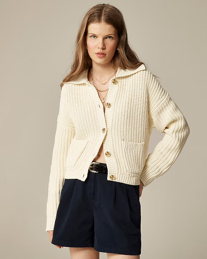 Collared crewneck cardigan | J. Crew US