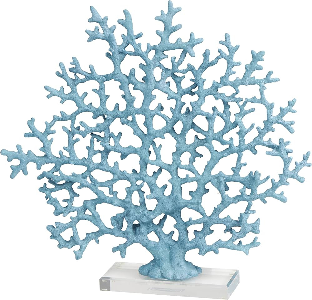 Deco 79 Resin Coral Decorative Sculpture Home Decor Statue with Clear Resin Base, Accent Figurine... | Amazon (US)