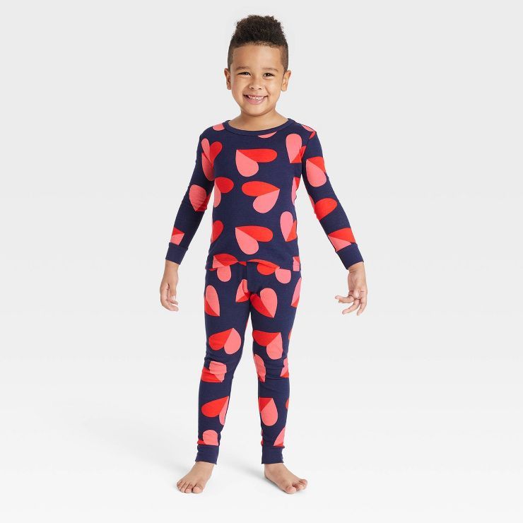 Kids' Valentine's Day Hearts Matching Family Pajama Set - Navy | Target
