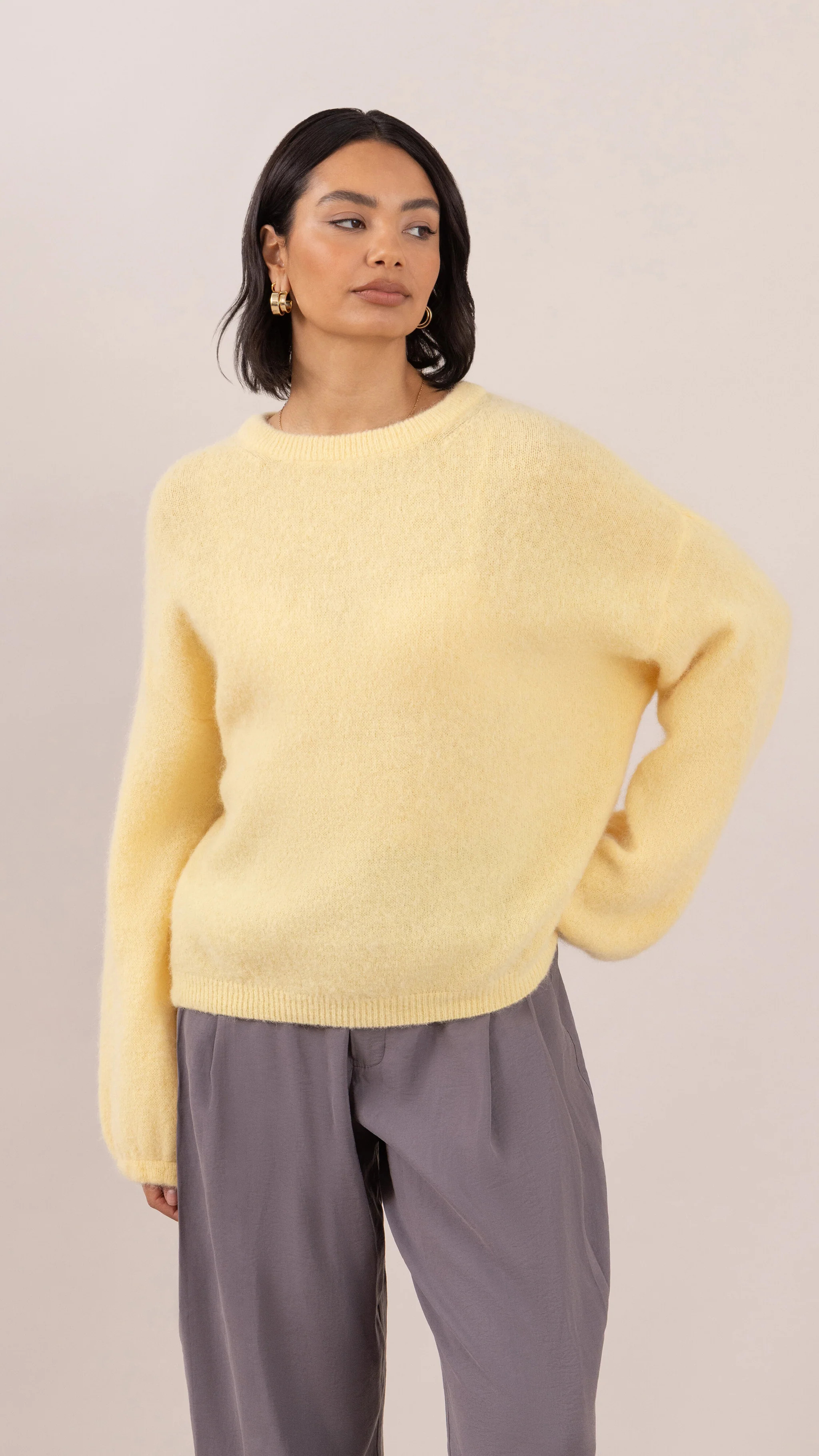 Maxine Alpaca Sweater - Soft Yellow | Charli