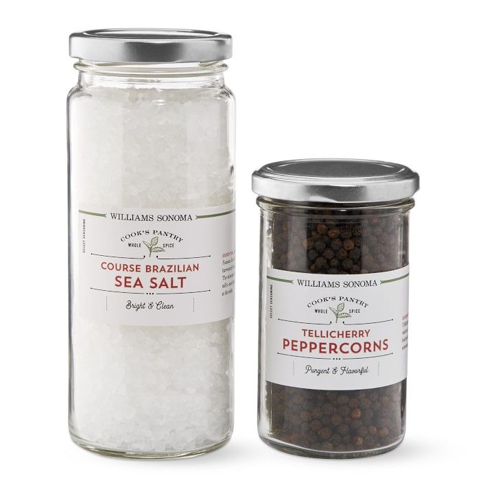 Coarse Brazilian Sea Salt and Tellicherry Peppercorns, Set of 2 | Williams-Sonoma