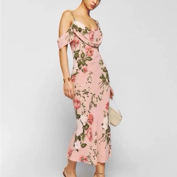 Reformation Reya Floral Pink Dress | Poshmark