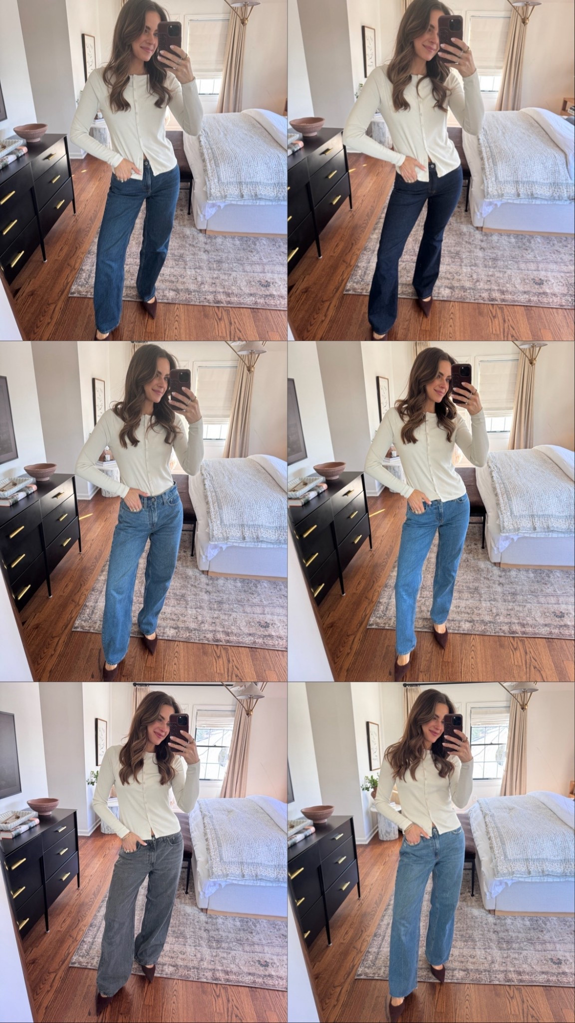 AF DENIM SALE ✨ stack code: DENIMAF (sizing below)
1. High rise 90s relaxed 25R
2. High rise boot cut 25R *also shown in white*
3. The slouchy jean mid rise 25R
4. The 90s straight mid rise 26R (currently need a 25, had from PP)
5. Ultra loose low rise 26R (currently need a 25, had from early pregnancy) 
6. The loose high rise 26R (currently need a 25, had from PP) 

#LTKSaleAlert #LTKootd