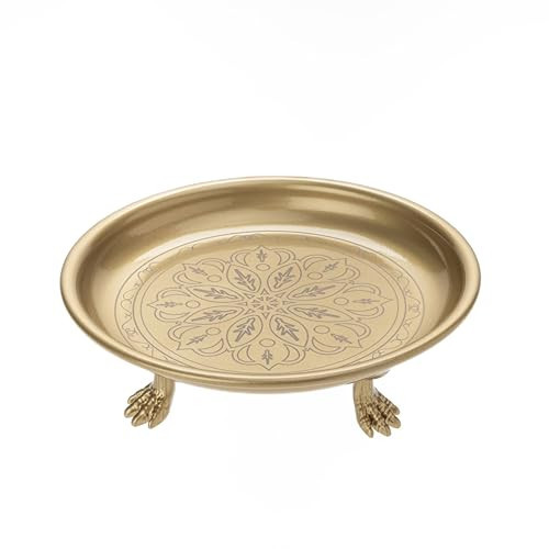 Antivera Solid Brass Pedestal Tray with Eagle Claw Feet – Vintage Gold Jewelry Holder, Candle Dish & Trinket Plate – Decorative Display for Vanity, Bathroom, Dresser, Entryway & Coffee Table Decor | Amazon (US)