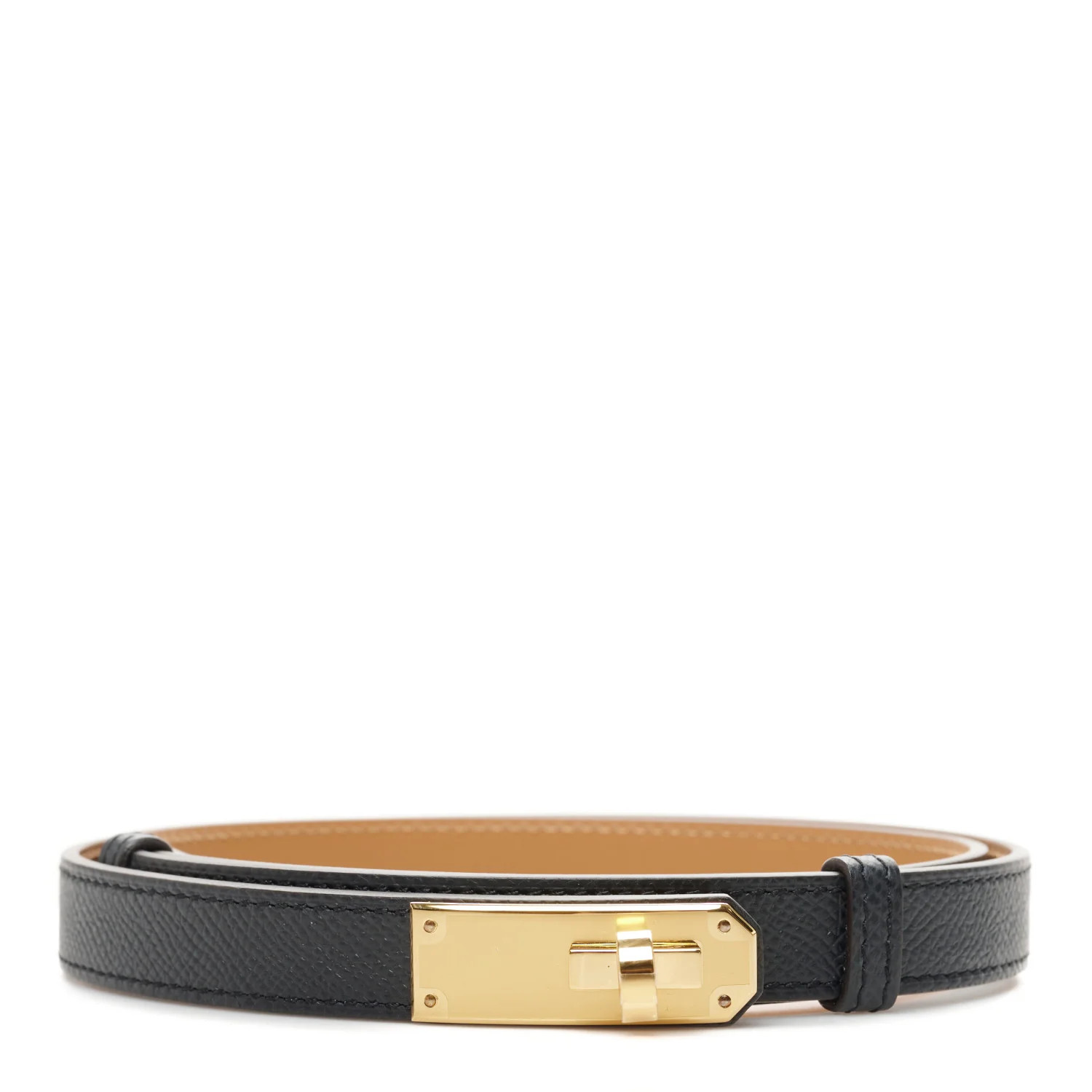 HERMES Epsom Kelly Belt PM Black | FASHIONPHILE (US)