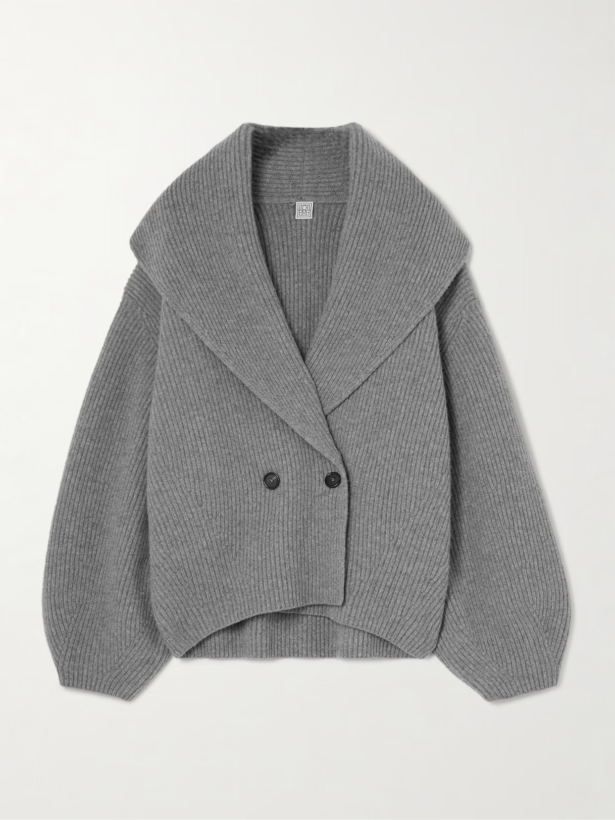 TOTEME - Oversized Ribbed Wool Cardigan - Gray | NET-A-PORTER (US)