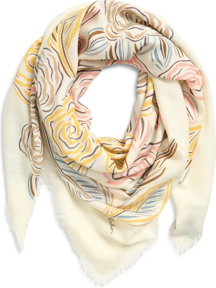 Gestural Rose Print Square Scarf | Nordstrom