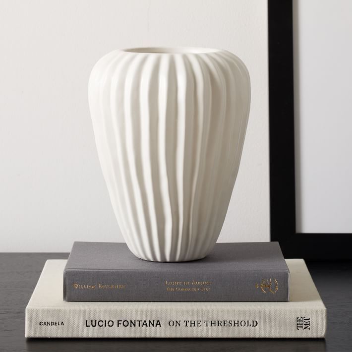 Sanibel White Textured Ceramic Vases | West Elm (US)