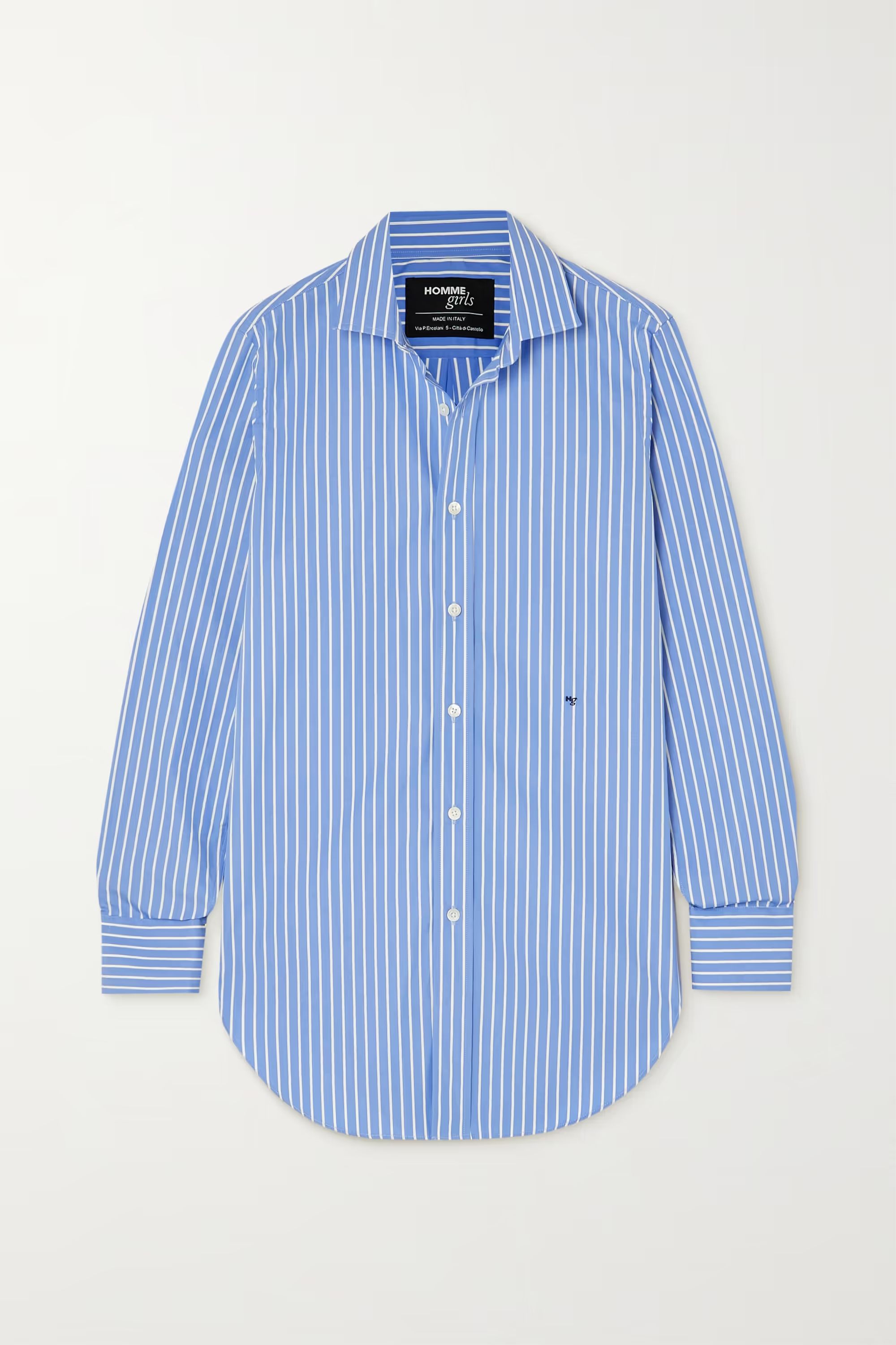 HOMMEGIRLSStriped cotton-poplin shirt | NET-A-PORTER (US)